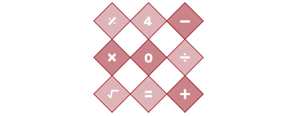 An icon depicting a grid with numbers and mathematical operators